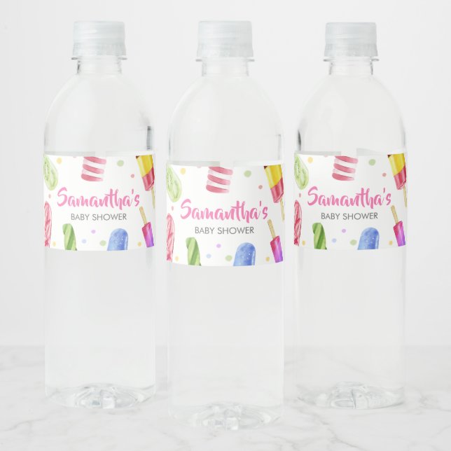 She's Ready to Pop Baby Shower Water Bottle Label (Bottles)