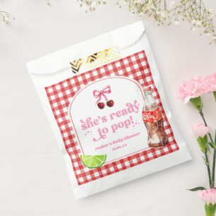 She's Ready To Pop! Cherry Soda Pop Baby Shower Favour Bags