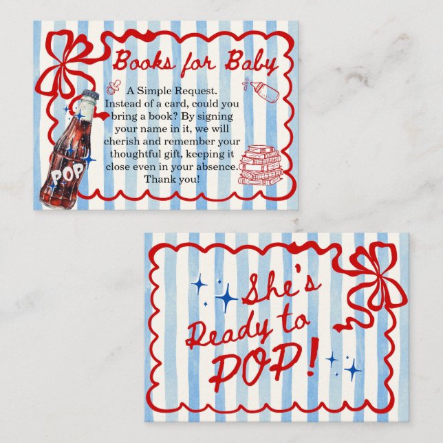 She's Ready to Pop Coquette Books for Baby Enclosure Card (Front/Back)