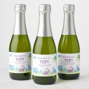 She's Ready to Pop Dinosaur Sparkling Wine Label