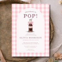 She's Ready to Pop Girl Pink Gingham Baby Shower