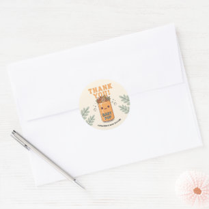 She's Ready to Pop Orange Green Soda Thank you Classic Round Sticker