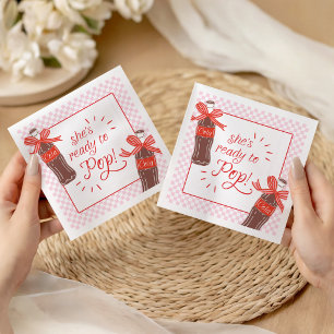 She's Ready to Pop Pink & Red Chequered Napkin