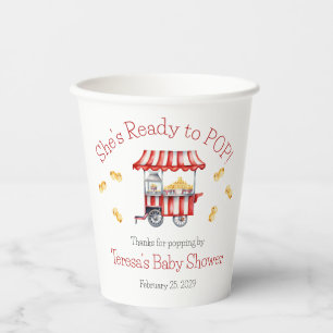 She's Ready to POP! Popcorn Baby Shower Paper Cups