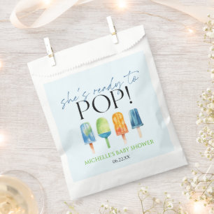 She's Ready To Pop! Popsicle Baby Shower Favour Bags