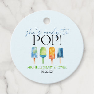 She's Ready To Pop! Popsicle Baby Shower Favour Tags