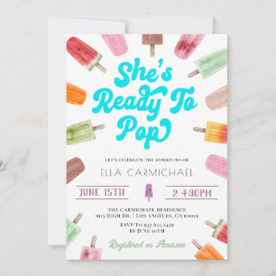 She's Ready to Pop Popsicle Baby Shower Invitation