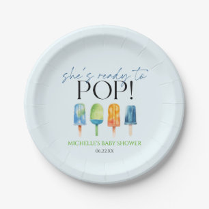 She's Ready To Pop! Popsicle Baby Shower Paper Plate