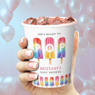 She's Ready To Pop Popsicle Summer Baby Shower Paper Cups