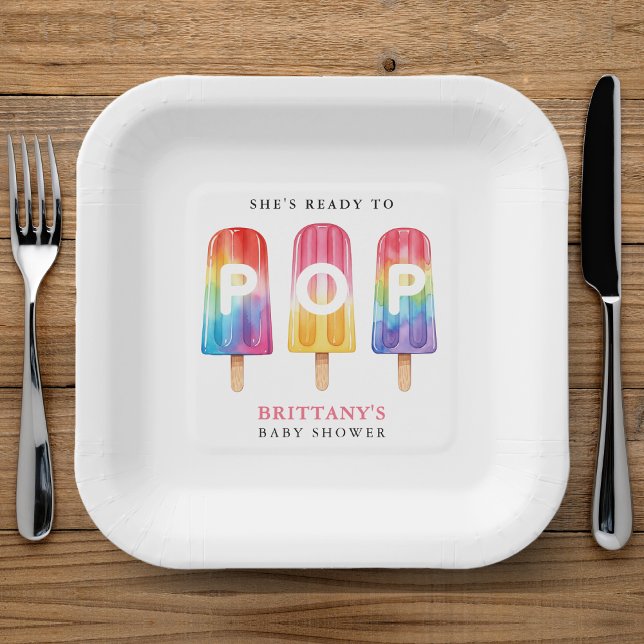 She's Ready To Pop Popsicle Summer Baby Shower Paper Plate (She's Ready To Pop Popsicle Summer Baby Shower Paper Plates
)
