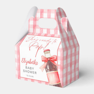 She's Ready To Pop Red Bow Baby Shower Favour Box