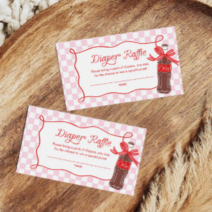 She's Ready to Pop Retro Soda Diaper Raffle Ticket Enclosure Card