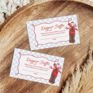 She's Ready to Pop Retro Soda Diaper Raffle Ticket Enclosure Card
