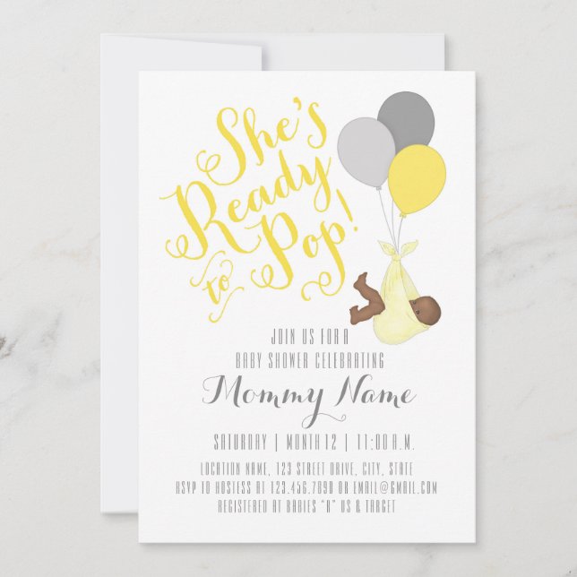 She's Ready To Pop! Shower Invitation (Front)