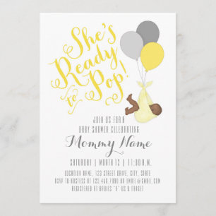 She's Ready To Pop! Shower Invitation