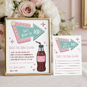 She's Ready to POP! Soda Baby Shower Guessing Game Poster
