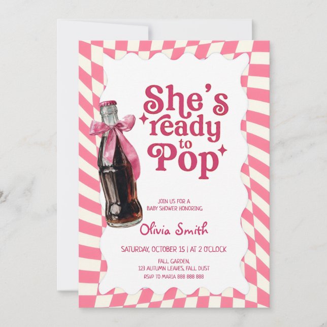 She's Ready to Pop Soda Baby Shower  Invitation (Front)