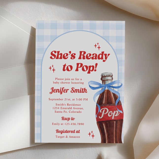 She's Ready to Pop Soda Baby Shower Invitation (Creator Uploaded)