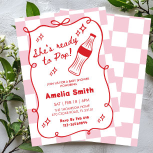 She's Ready to Pop Soda Baby shower Invitation