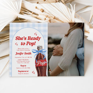 She's Ready to Pop Soda Baby Shower Photo Invitation