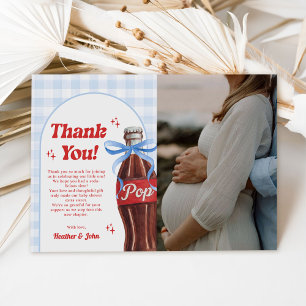 She's Ready to Pop Soda Baby Shower Photo Thank You Card