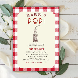 She's Ready To Pop Soda Bottle Retro Baby Shower  Invitation