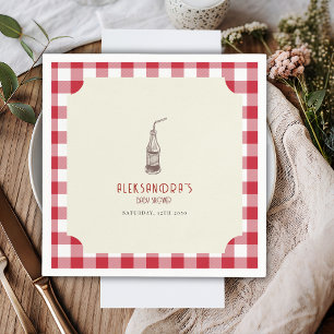 She's Ready To Pop Soda Bottle Retro Baby Shower  Napkin