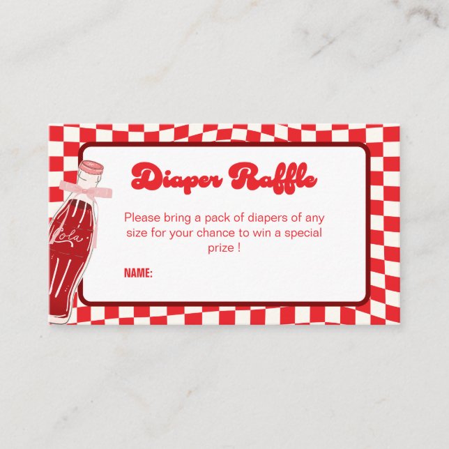 She's ready to pop soda cola baby shower  enclosure card (Front)