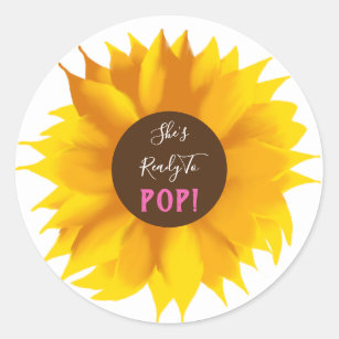 She's Ready To Pop Sunflower Stickers