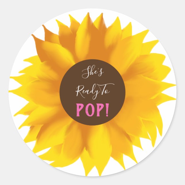 She's Ready To Pop Sunflower Stickers (Front)