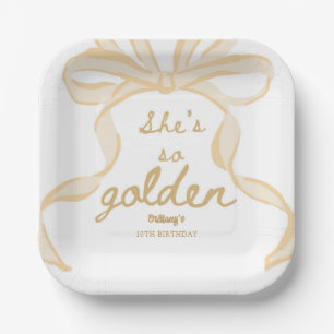She's So Golden Girl 10th Birthday Party Paper Plate