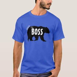 Shes the Boss Bear Black Silhouette T-Shirt