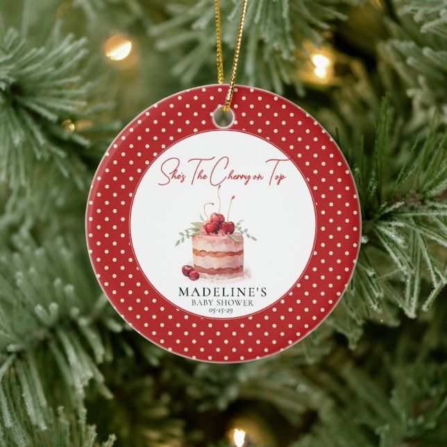 She's the Cherry on Top Baby Shower  Ceramic Tree Decoration (Tree)