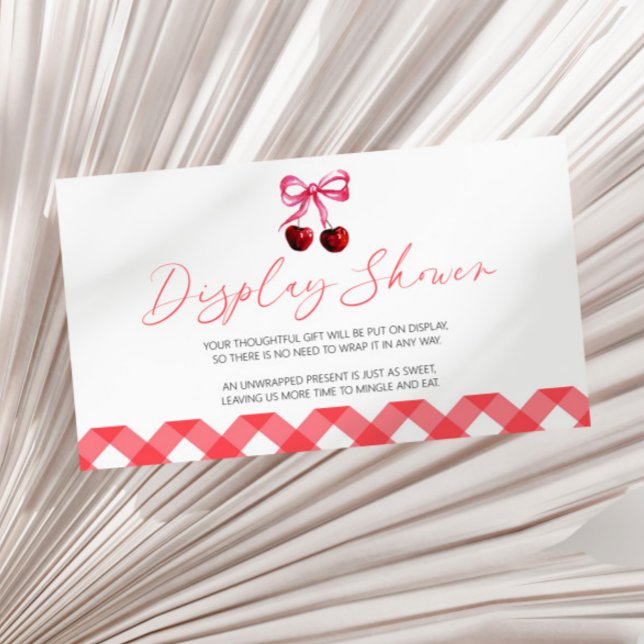 She's The Cherry On Top Baby Shower Display Shower Enclosure Card (Creator Uploaded)