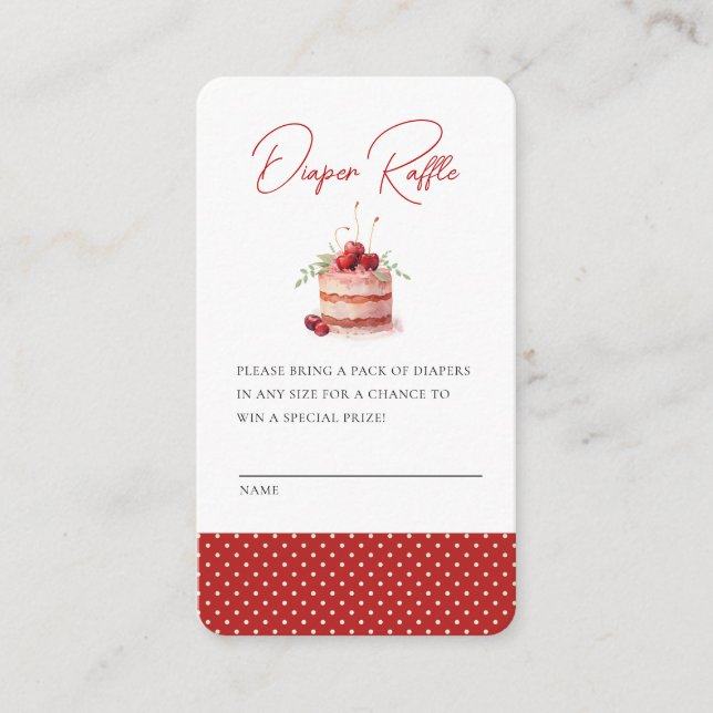 She's the Cherry on Top Baby Shower Enclosure Card (Front)