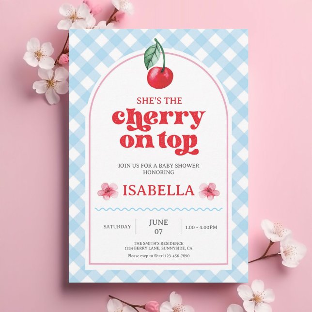 She's the Cherry on Top Baby Shower Invitation (Creator Uploaded)