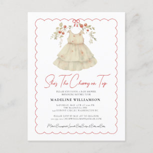 She's the Cherry On Top Baby Shower Invitation  Postcard