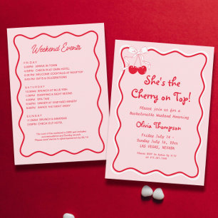 Shes The Cherry On Top Bachelorette Party Invitation