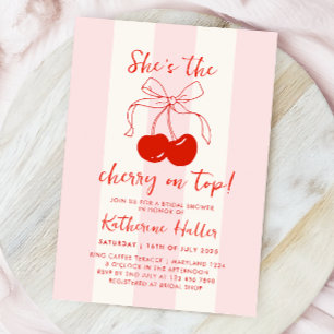 She's the Cherry on Top Bridal Shower Invitation