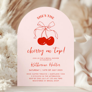 She's the Cherry on Top Bridal Shower Invitation