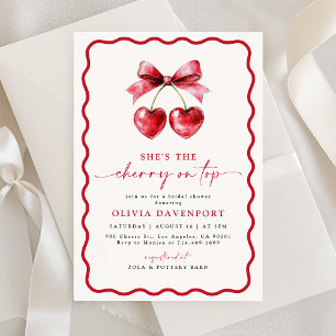 She's the Cherry on Top Bridal Shower Invitation