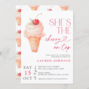 She's the Cherry on Top Ice Cream Bridal Invitation