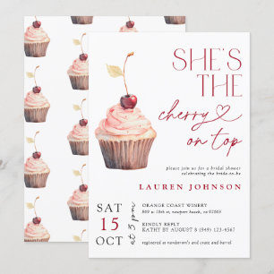 She's the Cherry on Top Modern Bridal Invitation