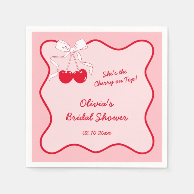 She's the cherry on top napkin (Front)