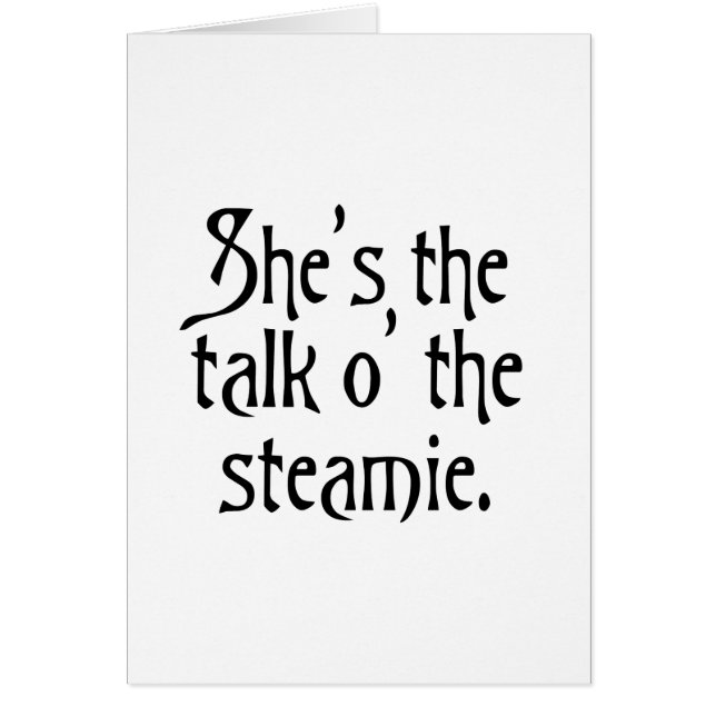 She's the Talk of the Steamie, everyone says so. (Front)