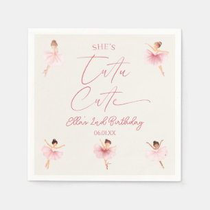 She's Tutu Cute Ballerina 2nd Birthday Party Napkin