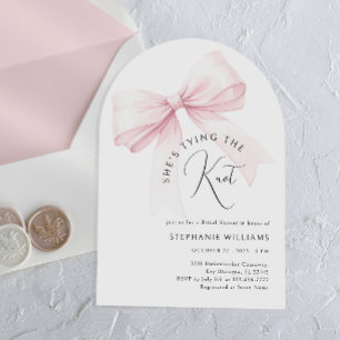 She's Tying the Knot Arch Bridal Shower Invitation