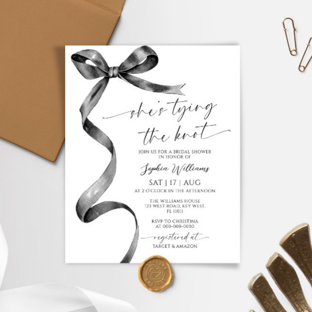 She's Tying the Knot Black Bow Bridal Shower (Creator Uploaded)