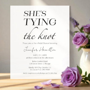 She's tying the knot   Black & White Bridal Shower