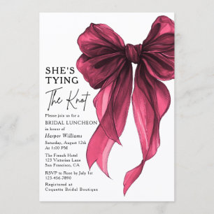 She's Tying The Knot Bow Bridal Luncheon Invitation
